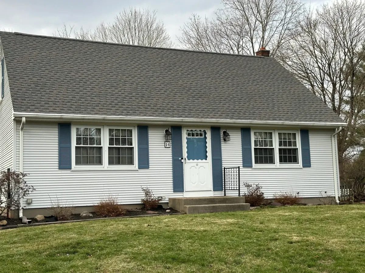 Asphalt shingle roof on a residential home by Kingdom Roofing & Exteriors, Lebanon